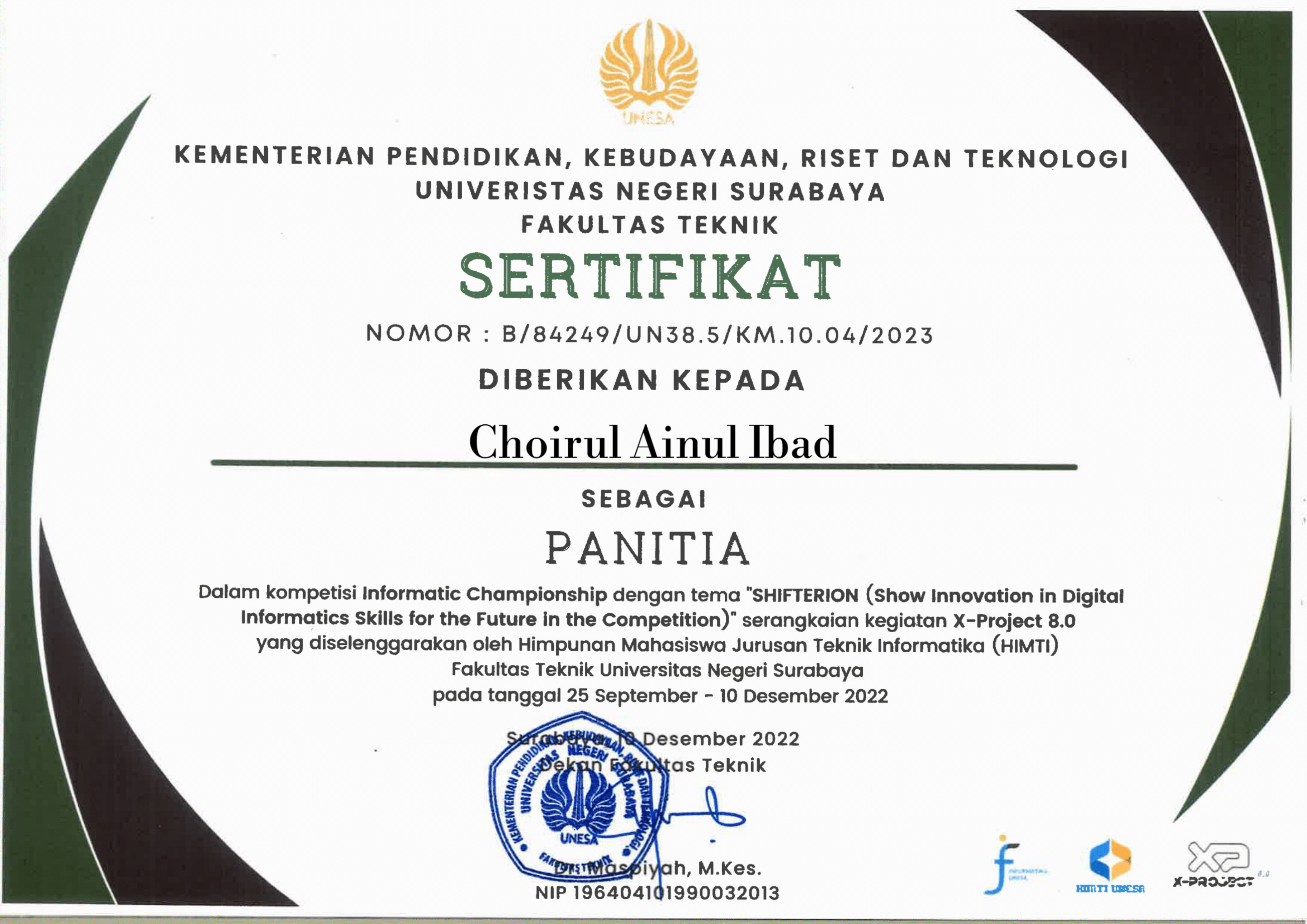 Informatics Championship Certificate
